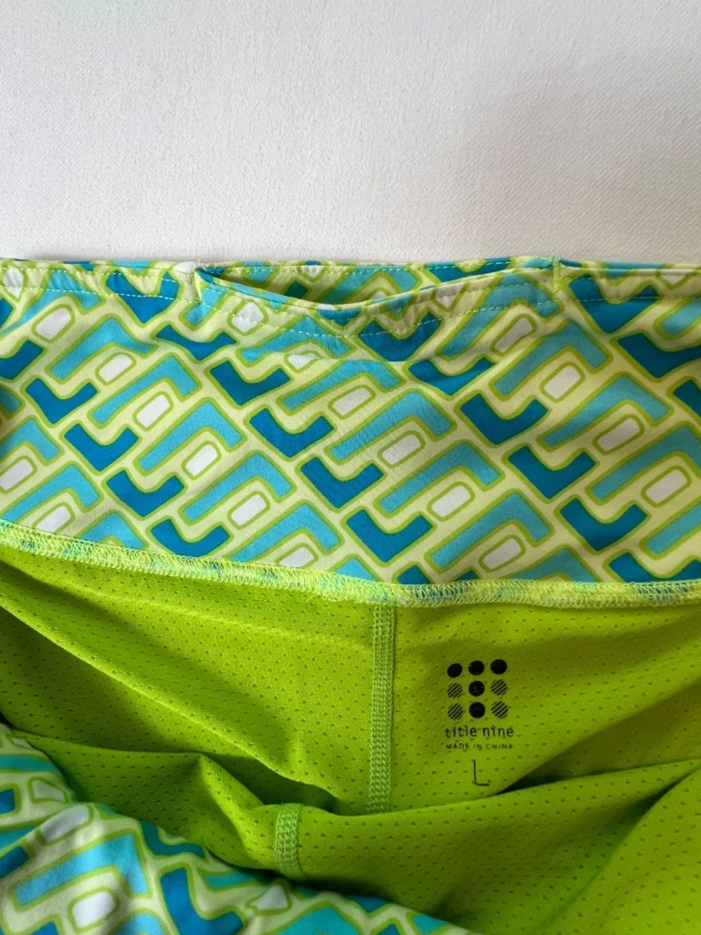 Title Nine Diamalete Geometric Activewear Skort Sz L